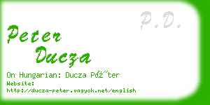 peter ducza business card